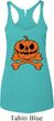 Halloween Pumpkin Skeleton Ladies Tri Blend Racerback Tank Top