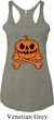 Halloween Pumpkin Skeleton Ladies Tri Blend Racerback Tank Top