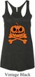 Halloween Pumpkin Skeleton Ladies Tri Blend Racerback Tank Top