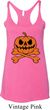 Halloween Pumpkin Skeleton Ladies Tri Blend Racerback Tank Top