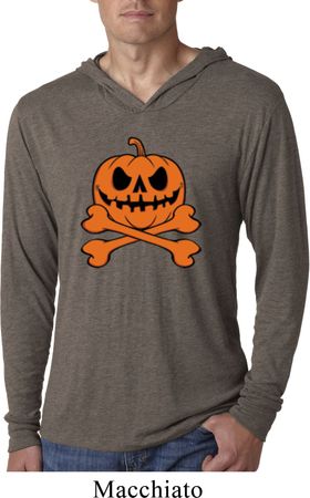 Halloween Pumpkin Skeleton Lightweight Hoodie Shirt