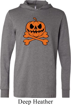 Halloween Pumpkin Skeleton Lightweight Hoodie Tee
