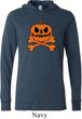 Halloween Pumpkin Skeleton Lightweight Hoodie Tee