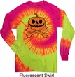Halloween Pumpkin Skeleton Long Sleeve Tie Dye Shirt