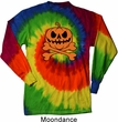 Halloween Pumpkin Skeleton Long Sleeve Tie Dye Shirt