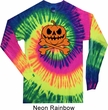Halloween Pumpkin Skeleton Long Sleeve Tie Dye Shirt