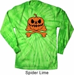 Halloween Pumpkin Skeleton Long Sleeve Tie Dye Shirt