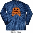 Halloween Pumpkin Skeleton Long Sleeve Tie Dye Shirt