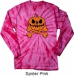 Halloween Pumpkin Skeleton Long Sleeve Tie Dye Shirt