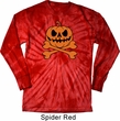 Halloween Pumpkin Skeleton Long Sleeve Tie Dye Shirt