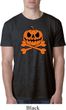 Halloween Pumpkin Skeleton Mens Burnout Shirt