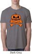 Halloween Pumpkin Skeleton Mens Burnout Shirt