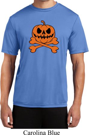 Halloween Pumpkin Skeleton Mens Moisture Wicking Shirt