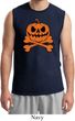 Halloween Pumpkin Skeleton Mens Muscle Shirt