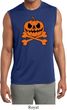 Halloween Pumpkin Skeleton Mens Sleeveless Moisture Wicking Shirt