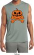 Halloween Pumpkin Skeleton Mens Sleeveless Moisture Wicking Shirt