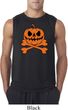 Halloween Pumpkin Skeleton Mens Sleeveless Shirt