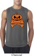 Halloween Pumpkin Skeleton Mens Sleeveless Shirt