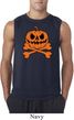 Halloween Pumpkin Skeleton Mens Sleeveless Shirt