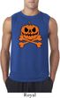 Halloween Pumpkin Skeleton Mens Sleeveless Shirt