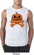 Halloween Pumpkin Skeleton Mens Sleeveless Shirt