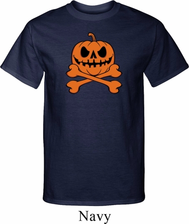 Halloween Pumpkin Skeleton Mens Tall Shirt