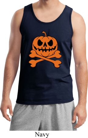 Halloween Pumpkin Skeleton Mens Tank Top