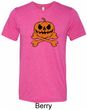 Halloween Pumpkin Skeleton Mens Tri Blend Crewneck Shirt