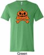 Halloween Pumpkin Skeleton Mens Tri Blend Crewneck Shirt