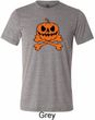 Halloween Pumpkin Skeleton Mens Tri Blend Crewneck Shirt