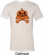 Halloween Pumpkin Skeleton Mens Tri Blend Crewneck Shirt