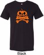 Halloween Pumpkin Skeleton Mens Tri Blend Crewneck Shirt