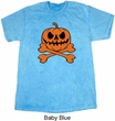 Halloween Pumpkin Skeleton Mineral Tie Dye Shirt