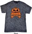Halloween Pumpkin Skeleton Mineral Tie Dye Shirt