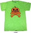 Halloween Pumpkin Skeleton Mineral Tie Dye Shirt