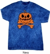 Halloween Pumpkin Skeleton Mineral Tie Dye Shirt