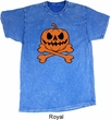 Halloween Pumpkin Skeleton Mineral Tie Dye Shirt