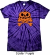 Halloween Pumpkin Skeleton Spider Tie Dye Shirt