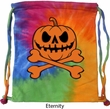 Halloween Pumpkin Skeleton Tie Dye Bag