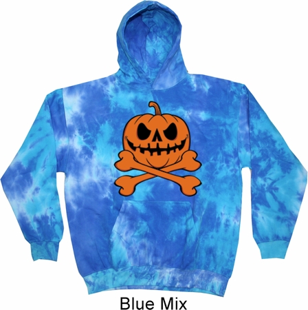 Halloween Pumpkin Skeleton Tie Dye Hoodie