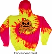 Halloween Pumpkin Skeleton Tie Dye Hoodie