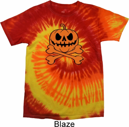 Halloween Pumpkin Skeleton Tie Dye Shirt