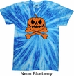 Halloween Pumpkin Skeleton Twist Tie Dye Shirt