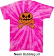 Halloween Pumpkin Skeleton Twist Tie Dye Shirt