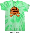Halloween Pumpkin Skeleton Twist Tie Dye Shirt