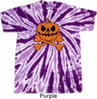 Halloween Pumpkin Skeleton Twist Tie Dye Shirt