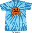 Halloween Pumpkin Skeleton Twist Tie Dye Shirt