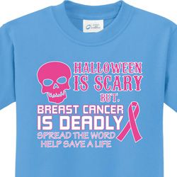 Halloween Scary, Breast Cancer Deadly Kids Breast Cancer Awareness Shirts