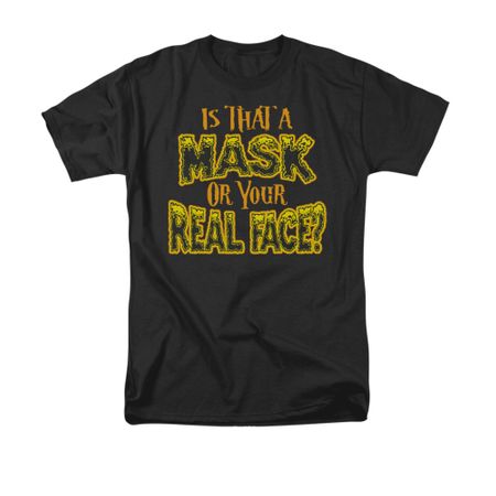 Halloween Shirt Mask Black T-Shirt