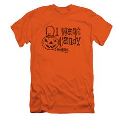 Halloween Shirt Slim Fit I Want Candy Orange T-Shirt